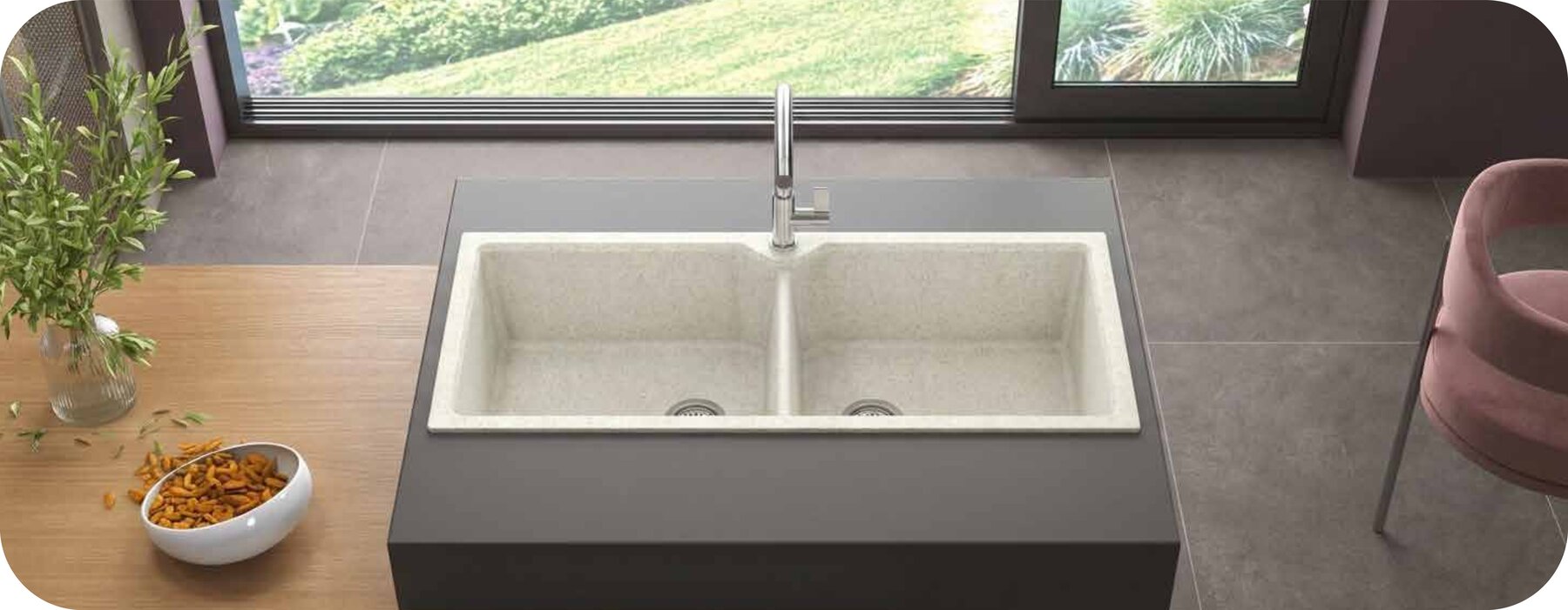 Double Bowl Immense Series installed